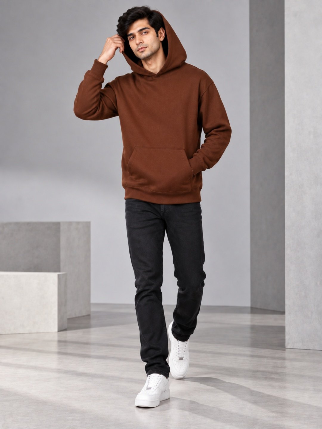 Bombay Sigma Essential Oversized Brown Hoodie