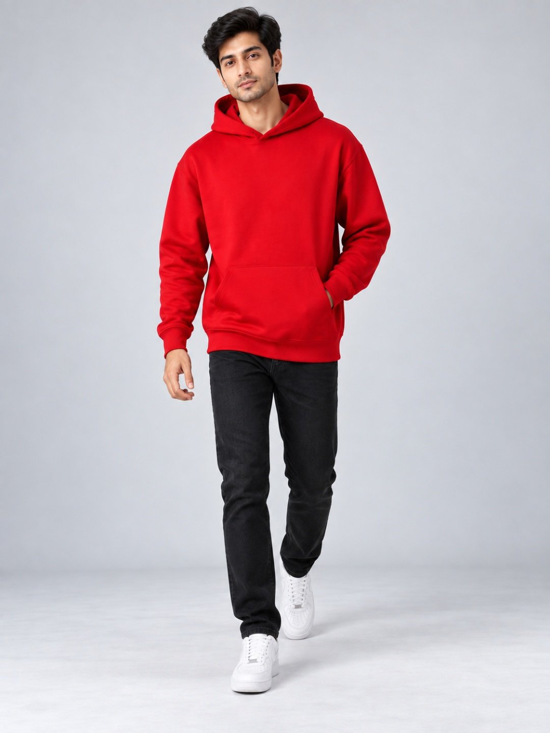 Bombay Sigma Essential Oversized Red Hoodie - Image 5