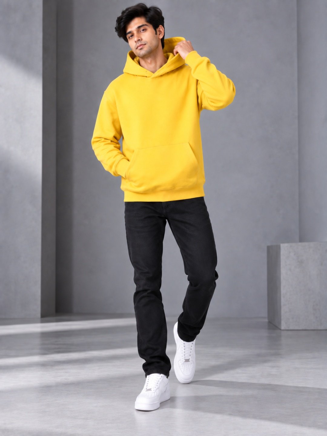 Bombay Sigma Essential Oversized Yellow Hoodie