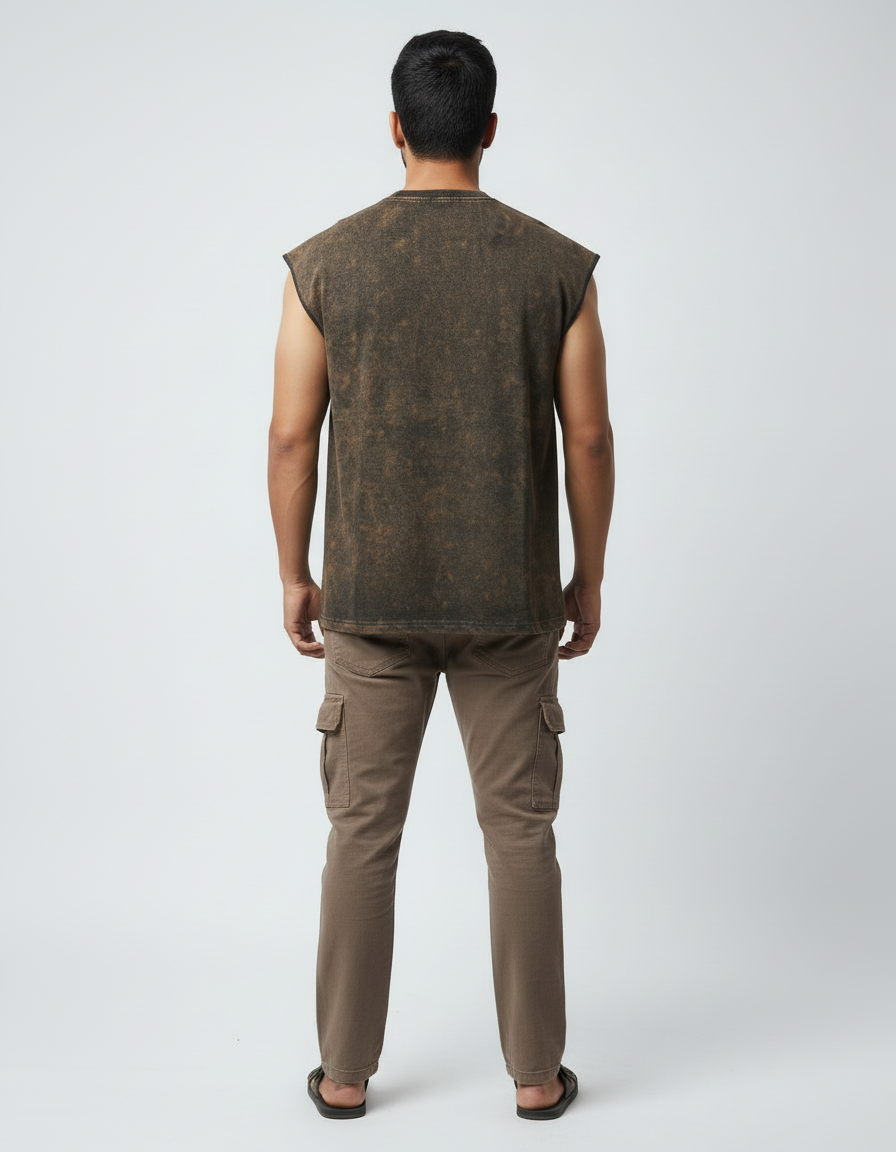 Bombay Sigma Tribal Graphic Acid Wash Sleeveless Tank (Premium Street Edition) - Image 3