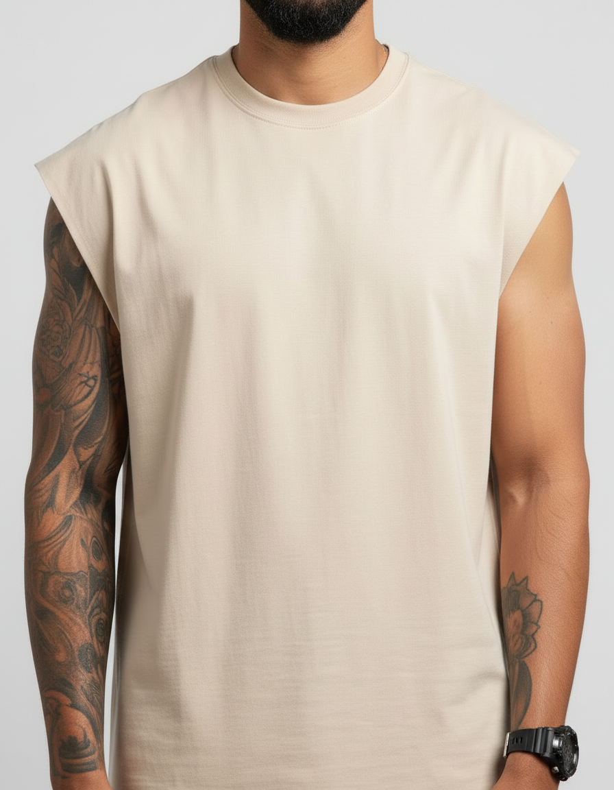 Bombay Sigma Premium Oversized Tank – Beige - Image 4