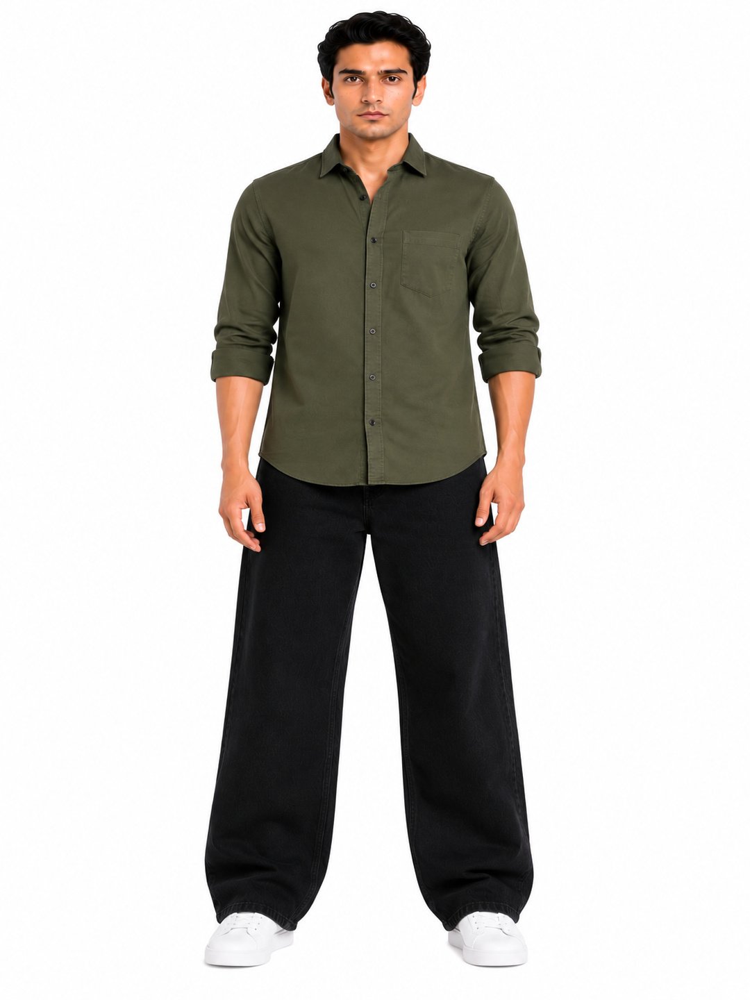 Bombay Sigma Men Black Solid Straight Fit Jeans