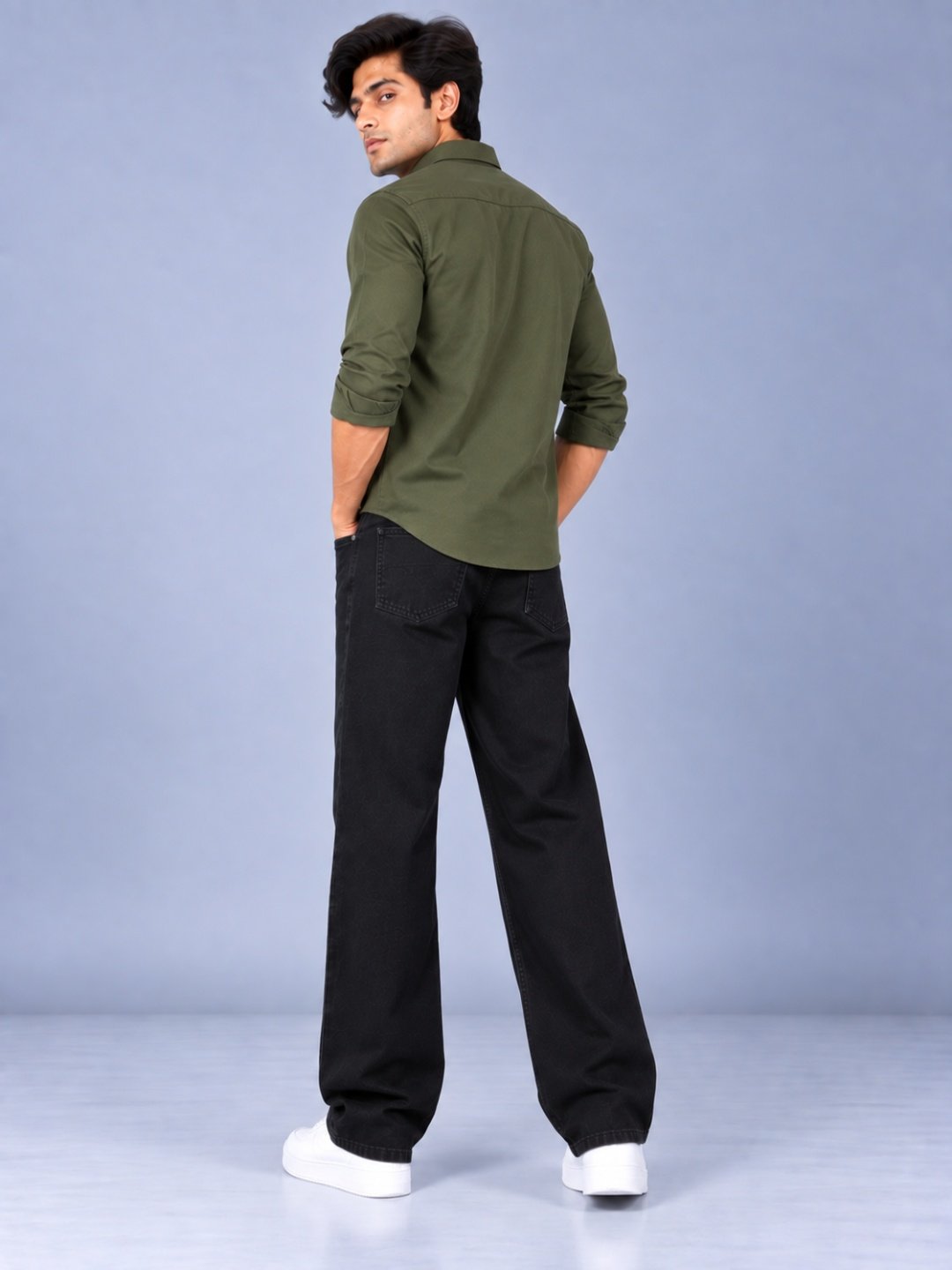 Bombay Sigma Men Black Solid Straight Fit Jeans - Image 5