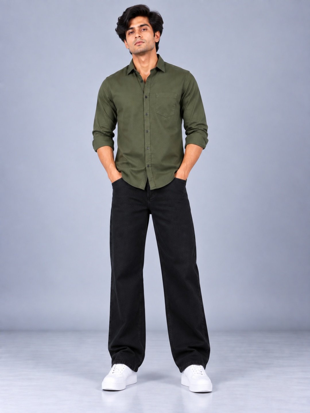 Bombay Sigma Men Black Solid Straight Fit Jeans - Image 6